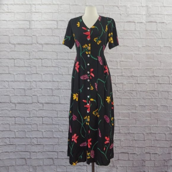 Vintage Dresses & Skirts - Vintage 90s Floral Midi Dress 4